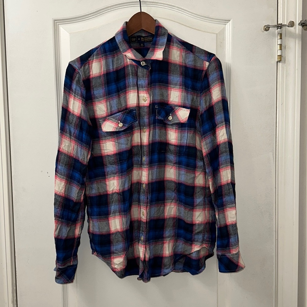 Gap X Pendleton Womens Plaid Long Sleeves Button Down Shirt